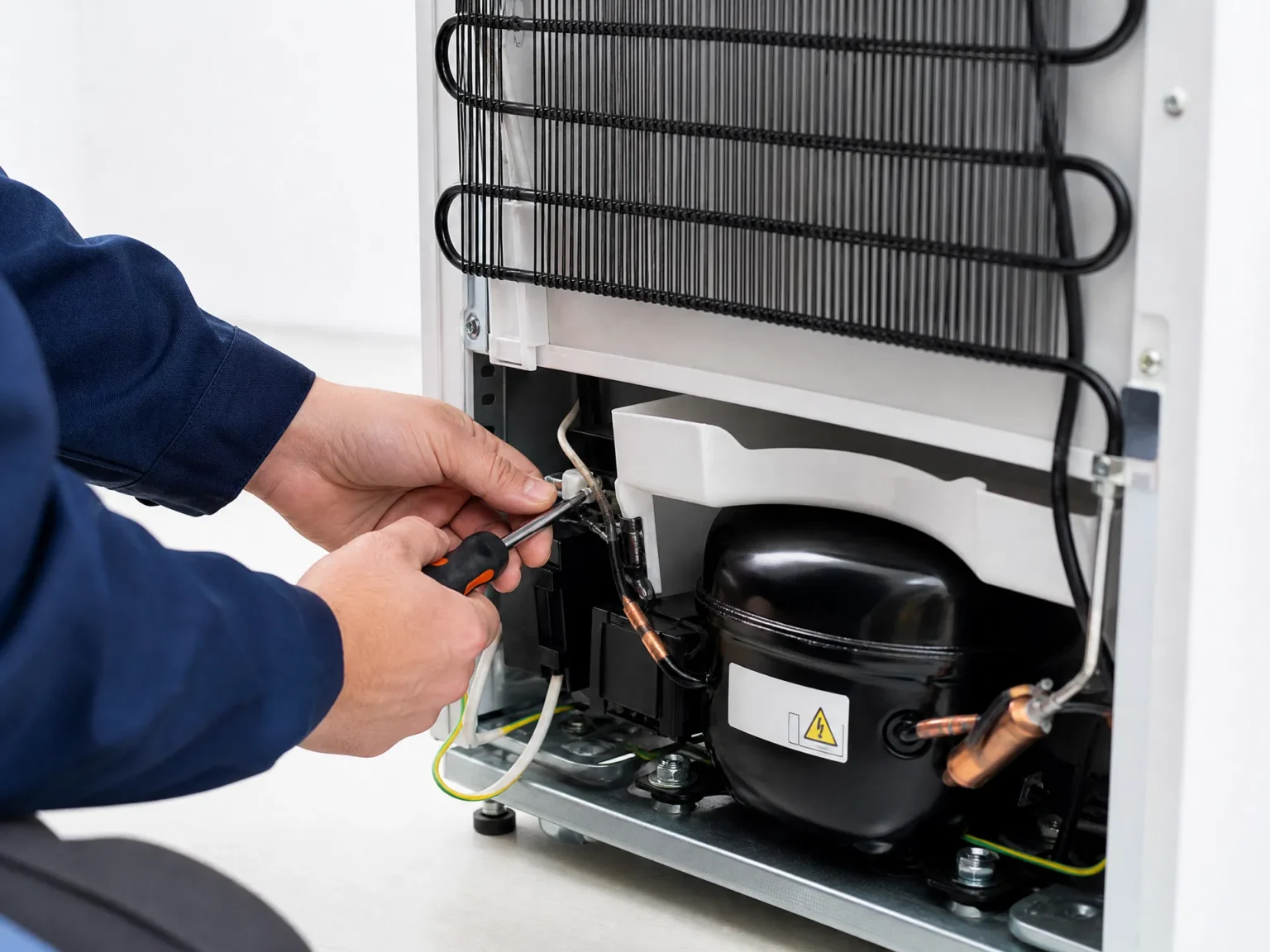 Professional refrigerator diagnosis by an appliance repair technician