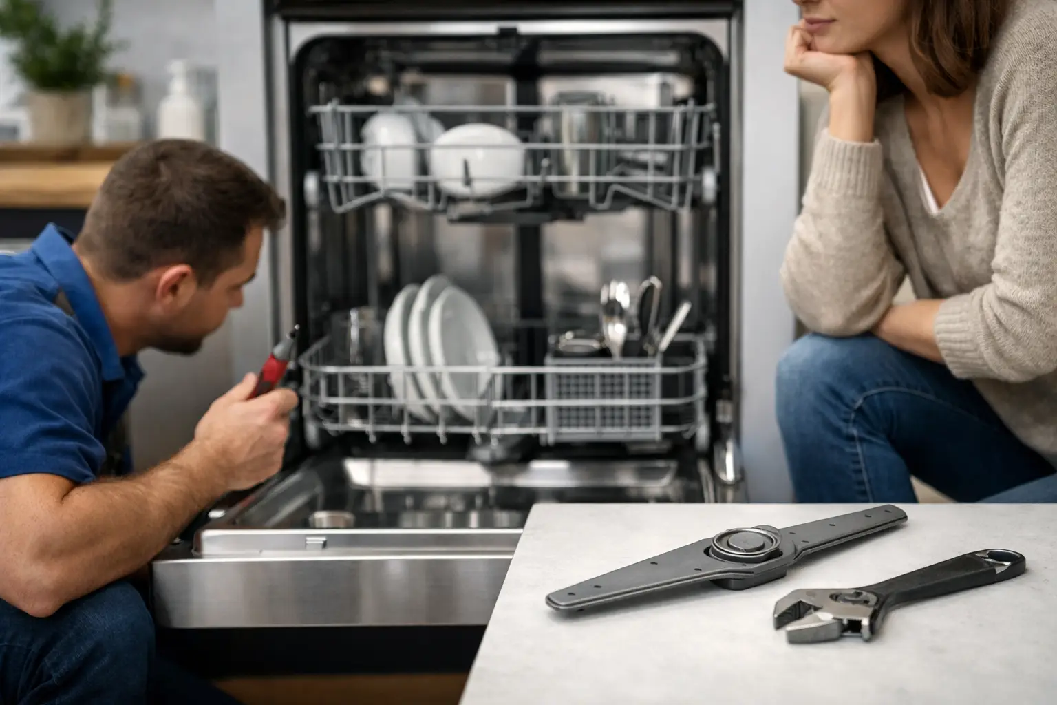 Illustrative photo of a dishwasher inspection
