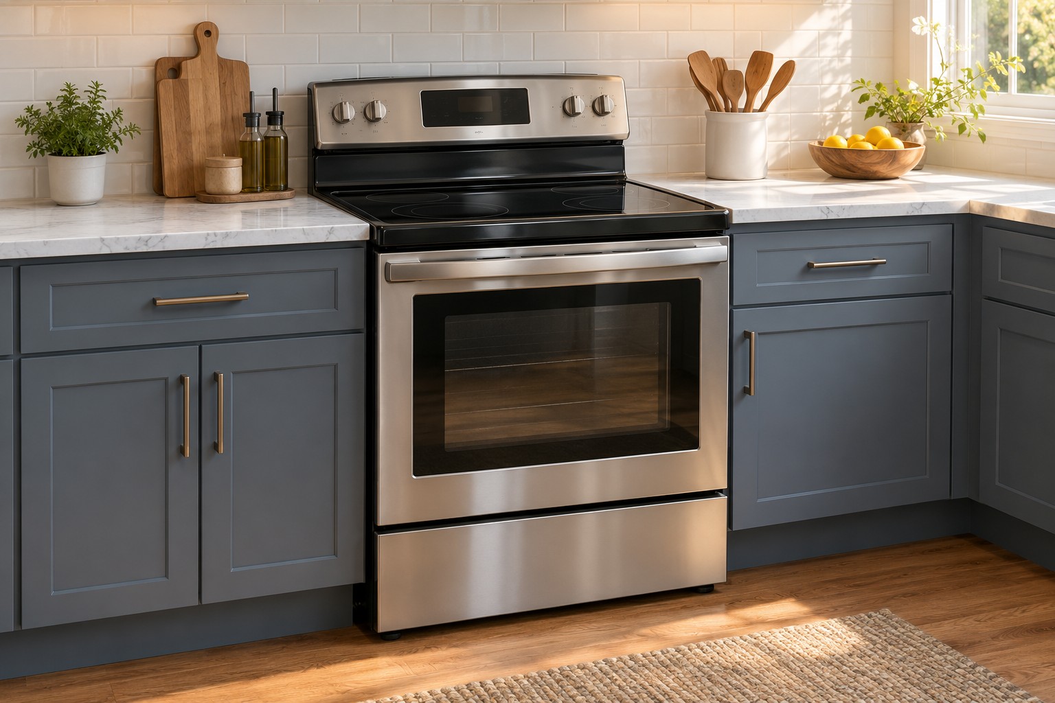 Illustrative photo of a freestanding electric range