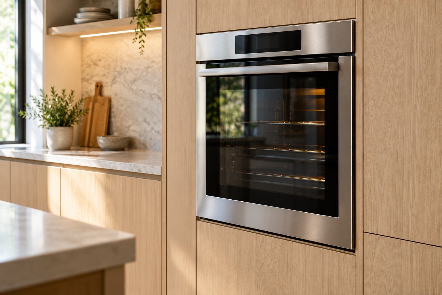 Illustrative photo of a closed built-in electric oven